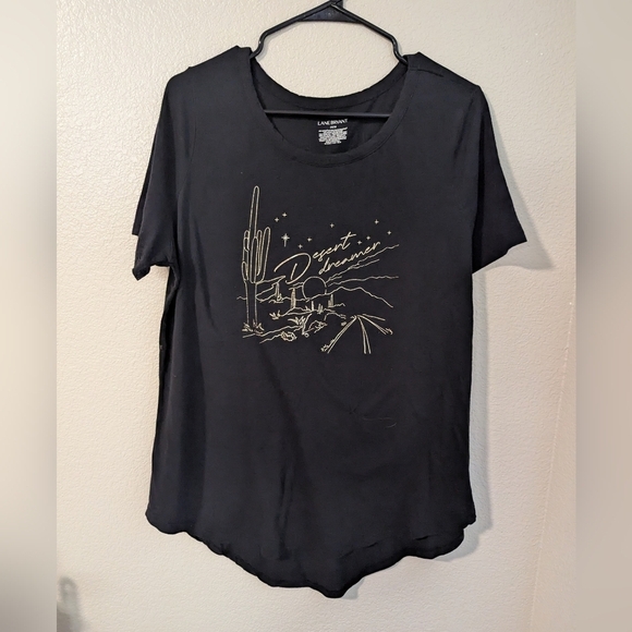 Lane Bryant,Black Graphic Tee,Size 14/16 - Picture 1 of 2